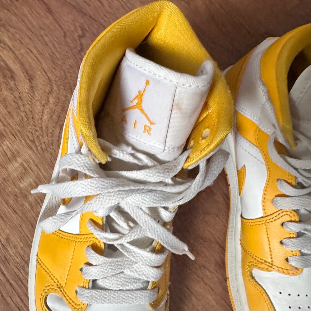 Nike Air Jordan White University Gold High-Top Sneakers - Picture 5 of 14